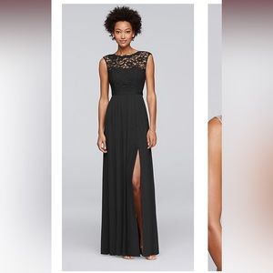 David’s Bridal-black lace bridesmaid dress. Size 20.